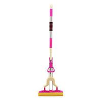 Sponge Mop With Absorbent Mop Head Refills Adjustable Extension Wringer Handle Easy Clean For Hardwood Flood Kitchen Home Cleaning (Color : Pink, Size : 123-98X28CM)