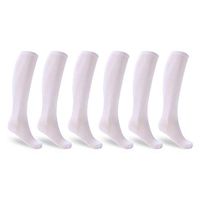 Unisex Compression Socks (White-6 Packs, Large - XLarge)