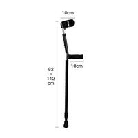 Forearm Crutches, Adjustable, Ergonomic Comfortable Wrist Handle, Heavy Duty for Standard and Tall Adults, Lightweight Aluminum, 1 Pcs, Black