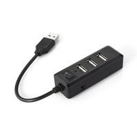 SODIAL(R) USB 2.0 4 Ports High Super Speed Hub On Off Switch LED for PC Laptop Black