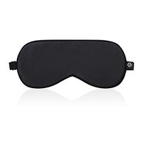 Lonfrote Natural Silk Eye Sleep Mask, Smooth Blindfold for Travel, Relax, Shift Workers, Super Soft Fabric (Pure Black)