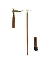 Handcrafted Canes and Walking Sticks-36 Inch Sitting Bird Brass Handle Walking Stick - Inspired by Irish Walking Stick Designs