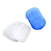 20pcs Portable Travel Washing Soap Paper, Disposable Hand Washing Tablet Travel Carry Toilet Soap Paper Sheets (Sky Blue)