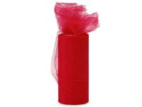 Pack Of 1, Solid Red Glimmer Tulle Ribbon 6" X 25 Yards For Special Occasions Such As Christmas & Weddings