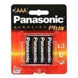 Panasonic AM-4PA/4B Alkalineplus AAA Batteries, 4 Pack (Black)
