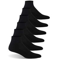 Diabetic Dress Crew Cotton Socks, Feelwe Men's Women's Diabetic Ankle Socks with Seamless Toe and Non-Binding Top Socks Wide Boot Socks for Men Women 6 Pairs-Light Black XXL