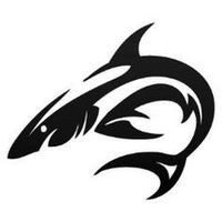 Tribal Shark Vinyl Decal Sticker | Cars Trucks Vans Walls Laptops Cups | Black | 5.5 inches | KCD973