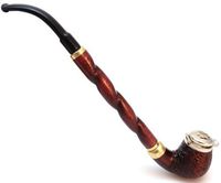 Mr. Brog Churchwarden Tobacco Pipe - Model No: 13 Dezerter Mahogany Rusticated - Pear Wood Roots - Hand Made