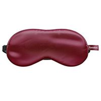 ASUTRA Silk Eye Pillow Sleep Mask, Burgundy | Filled w/Lavender & Flax Seeds | 100% Hypoallergenic | Meditation & Light Blocking