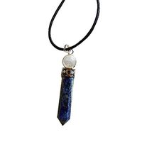 Lapis Lazuli Healing Wand Hexagonal Pendant. 1.75 inch Long Crystal Necklace.