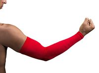 NV-X Sport Arm Sleeves 15-20MMHG Compression Enhanced Performance and Protection, Acid Red, Large