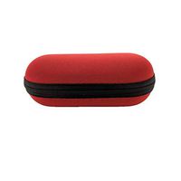 6" Medium Zippered Padded Pouch Hard Carrying Case Protective Glass Storage for Pipes (Red)
