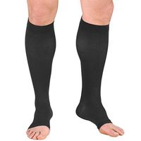 Truform 20-30 mmHg Compression Stocking for Men and Women, Knee high Length, Open Toe, Charcoal, Medium
