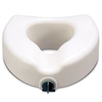 Gymax Raised Toilet Seat, 5" Standard Height Tall Bathroom Sturdy Portable Raised Toilet Seat Elevated Safety Locking Lock Mechanism Medical Aid, for Elderly Disabled Handicapped