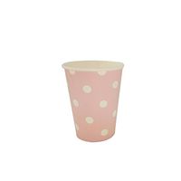Anyneo Paper Drinking Cups,Pink,Polka Dot, 9oz, 60Count