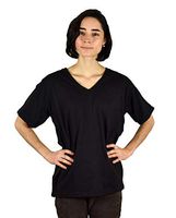 Shoulder Surgery Recovery & Rehab Shirt with Stick On Fasteners - V Neck Black