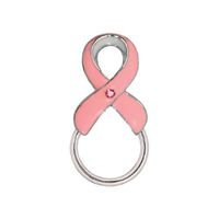 Prestige Medical 9400 Pink Ribbon Cloisonne Badge Tac, Silver