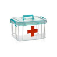 Plastic Medicine Storage Box Two-Layer Medicine Box First Aid Kit Multi-Function Portable Medicine Chest WSWQWL (Size : 39.5×28.4×22.4cm)
