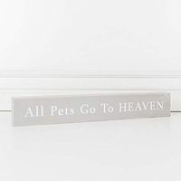 17" X 2.5" X 1.5" Wood Brick (All Pets Go To Heaven), Gray/White – 19260