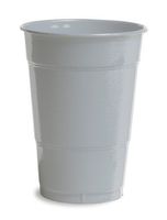 Club Pack of 240 Shimmering Silver Disposable Plastic Drinking Party Tumbler Cups 16 oz.