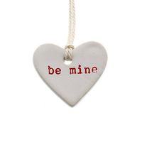 Heart Shaped Ceramic Gift Tag Label Set 6 | Romantic Be Mine Love Valentine