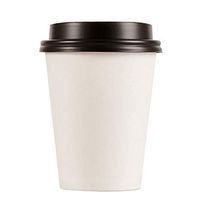 Disposable Hot Cups With Lids - 12 oz To Go Coffee Cups (100 Set) With Compatible Black Lids To Prevent Leaks. Paper Hot Cup Holds Hot, Cold Beverages. (White)