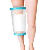 Doact Knee Cast Cover for Shower Bath, Waterproof Cast Protector Keep Cast Bandage Dry, Reusable Watertight Cast Bag for Adult Wound Burns Broken Surgery Knee
