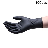 Dserw Disposable Clear Plastic Gloves - 500 Pieces Plastic Disposable Food Prep Gloves,Disposable Polyethylene Work Gloves for Cooking,Cleaning,Food Handling,Powder & Latex Free Black L