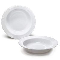 " OCCASIONS" 120 Bowls Pack, Disposable Wedding Party Plastic Bowls (12 oz Soup Bowl, Verona Plain White)