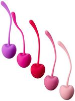 Shibari Cherry Kegel Balls, 5 Piece Variable, Weighted Set to Exercise and Tone Pelvic Floor Muscles, Made with Premium Grade Silicone