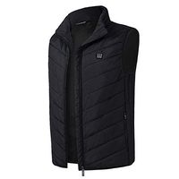 Electric Heated Vest, Men's Winter Warm Vest USB Heating Security Intelligent Constant Temperature Heated Vest for Outdoor Hiking Skiing Camping Fishing, Washable(M,Black)