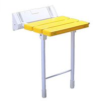 Bath Stool Wall Mounted Bathroom Aid Bath Stool Folding Shower Seat Bath Chair with Legs (Color : Yellow)