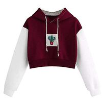 FRC0LT Hoodies, Womens Kawaii Clouds Printing Long Sleeve Casual Sweatshirt Pullover (S, Cactus WE)