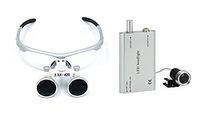 2014 Hot Sale NEW Surgical Binocular Loupes Optical Glass Loupe 3.5X420mm with Free LED Head Light Lamp (silver)