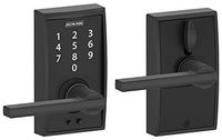 Schlage Touch Century Lock with Latitude Lever (Matte Black) FE695 CEN 622 LAT