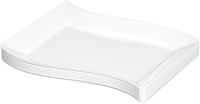 Fineline Settings 10-Piece Wavetrends Rectangular-Wave China-Like Plate, 5.5 by 7.5-Inch, White