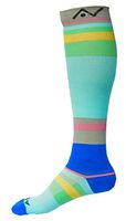 Compression Socks (1 pair) for Women & Men (Sky Stripes, L/XL)