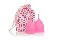 OVU Menstrual Cup - Reusable Period Cup - Great Tampon and Pad Alternative - for Regular or Heavy Flow - Includes 2 Cups (1 Small/1 Large), Color Varies