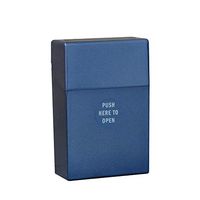 Gessppo 1PC 85MM Automatic Opening Cigarette Box Hard Plastic Cigarette Case Cigarette Holder Pocket Tobacco Storage Case Can Contain 20 Cigarettes (Blue)
