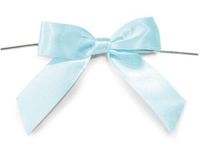 6ct. Pre-Tied Light Blue 3" Satin Gift Bows Wire Ties Ready-to-Use 7/8" Ribbon nfLG -1368