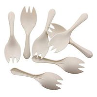 GreenWorks Eco-Friendly 3.3" Mini Plant Starch Disposable Tasting Sporks,1000 Ct Cornstarch Sporks (Forks Spoons) for Appetizers and Dessert