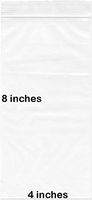 BNY Corner 2 Mil 4x8 Clear Plastic Zip Lock Bags, 4" x 8" Reloc Bag - 1000 Counts