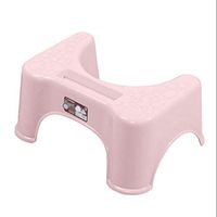 Squatting Toilet Stool，Plastic Non-Slip Bathroom Step Up Stool Relieves Constipation, Bloating (Color : Pink)