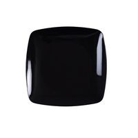 Fineline Settings 1510-BK-X, 10-Inch Renaissance Black Plastic Dinner Plates, Disposable Catering Square Salad Serving Plates, 10-Piece Pack