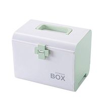 TOMYEUS Household First Aid Kit Multifunctional Medicine Box Plastic Portable Durable Home Medicine Chest Storage Box Green