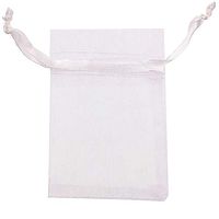 ATCG 200pcs 2x2.7 Inches Mini Organza Bags with Drawstring for Rings, Little Earrings, Jewelry Pieces, Wedding Favors Party Fovours Small Cute Organza Pouches (White)