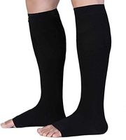Compression Stockings, KEKING Knee High Compression Socks 20-30mmHg Firm Support, Opaque, Open-Toe, Unisex, Maternity Pregnancy, Varicose Veins, Swelling, Pain Relief, Shin Splint, Black XL