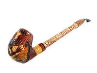 New Fashion"American Eagle" Tobacco Smoking Pipe Carved Pear Root Wood + Pouch Gift! (7)