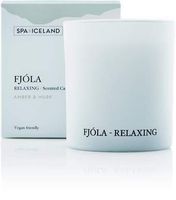 SPA OF ICELAND Vegan Aromatherapy Candle FJÓLA Relaxing | Lead-free wick | 37 hours burn time | scent of Amber, Vanilla, Freesia, Musk | Soy wax and Vegan paraffin | Cruelty free | 5.5 oz |155 gr