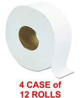 Jumbo JRT Ultra Bath Tissue, DDI-5206, 2-Ply, White, 9 in Diameter (Case of 12 Rolls) (4 pack 9 in Diameter)